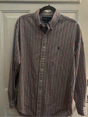 Ralph Lauren Classic Fit Men’s  Vertical Stripe Long Sleeve Shirt Size L (16.5)
